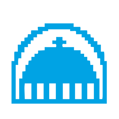 Pixel Dome Building Logo #00a3e4