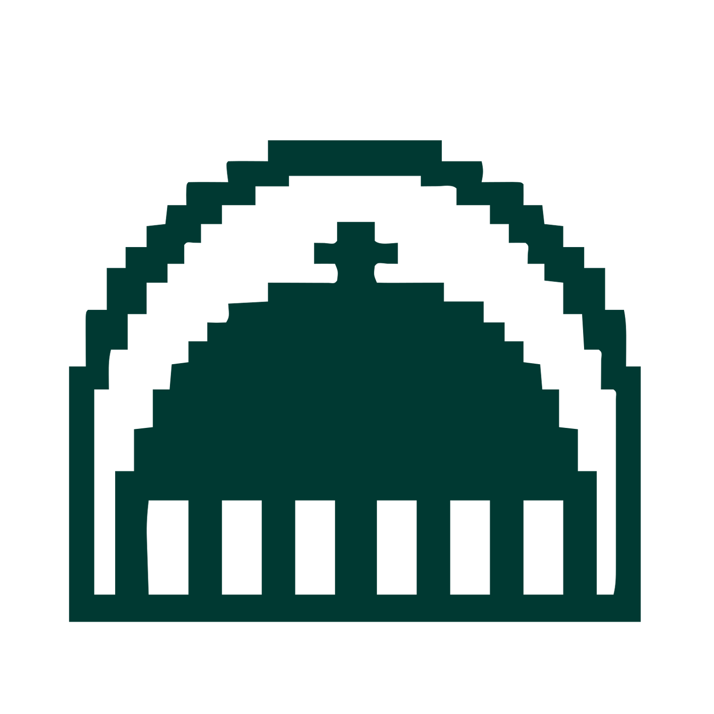 Pixel Dome Building Logo #003932