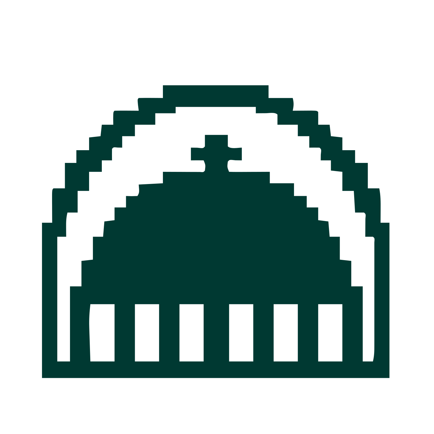 Pixel Dome Building Logo #003932