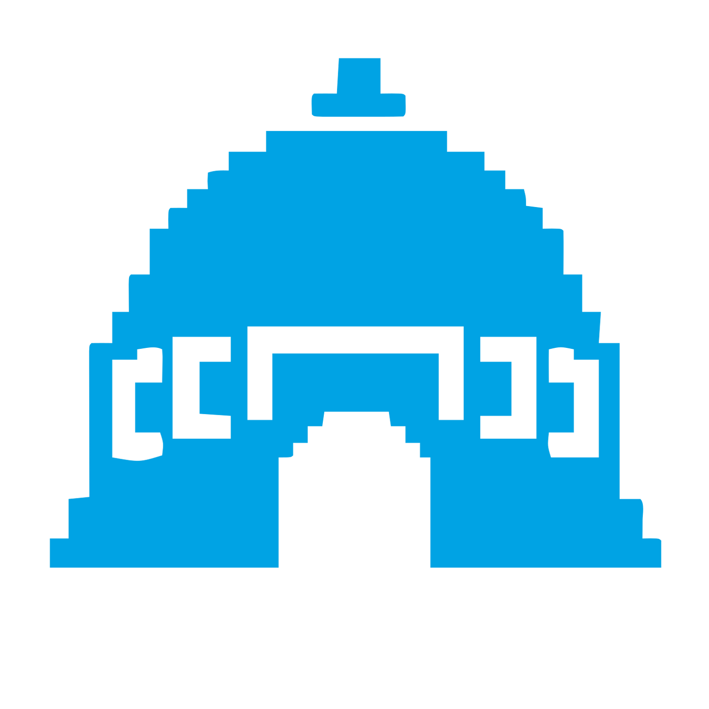 Pixel Dome Arch Logo #00a3e4