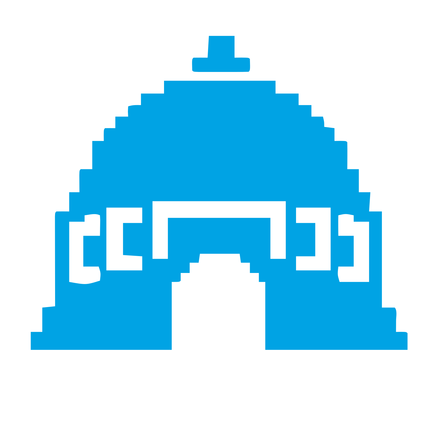 Pixel Dome Arch Logo #00a3e4