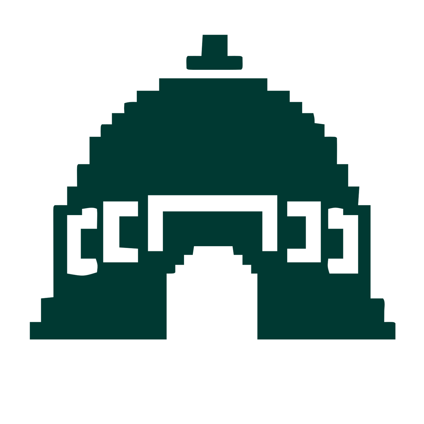 Pixel Dome Arch Logo #003932