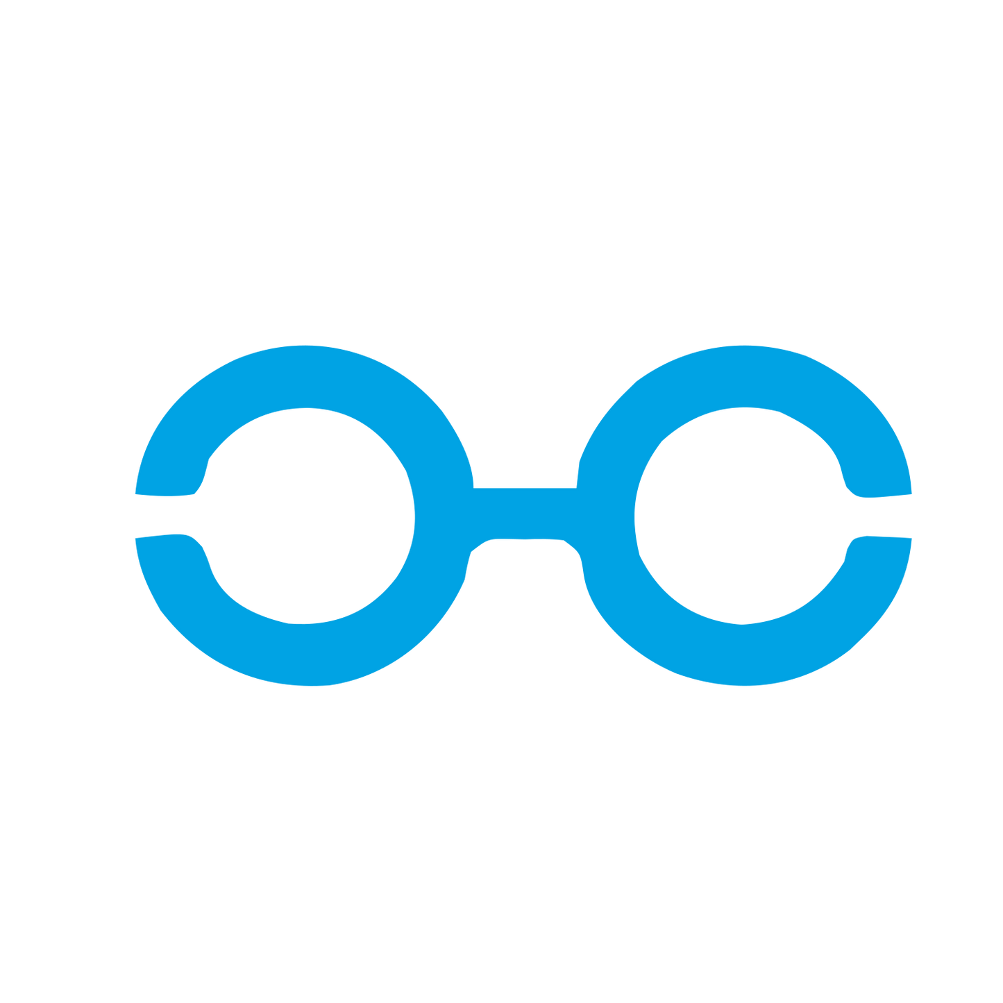 Round Glasses Logo #00a3e4