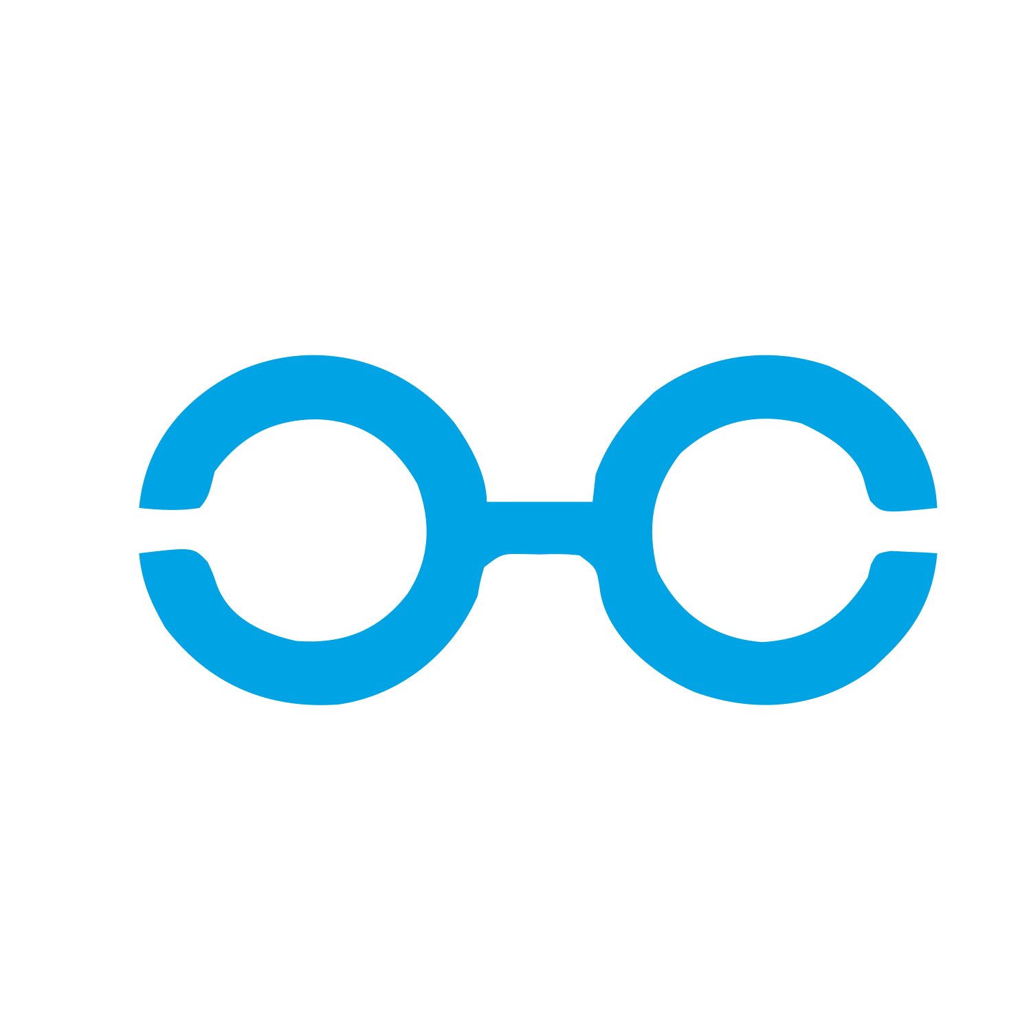 Round Glasses Logo #00a3e4