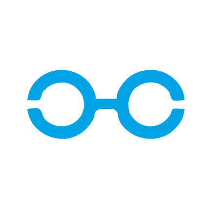 Round Glasses Logo #00a3e4