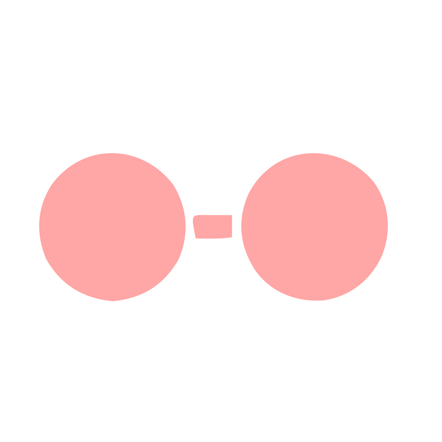 Round Glasses Silhouette Logo #ffa6a6