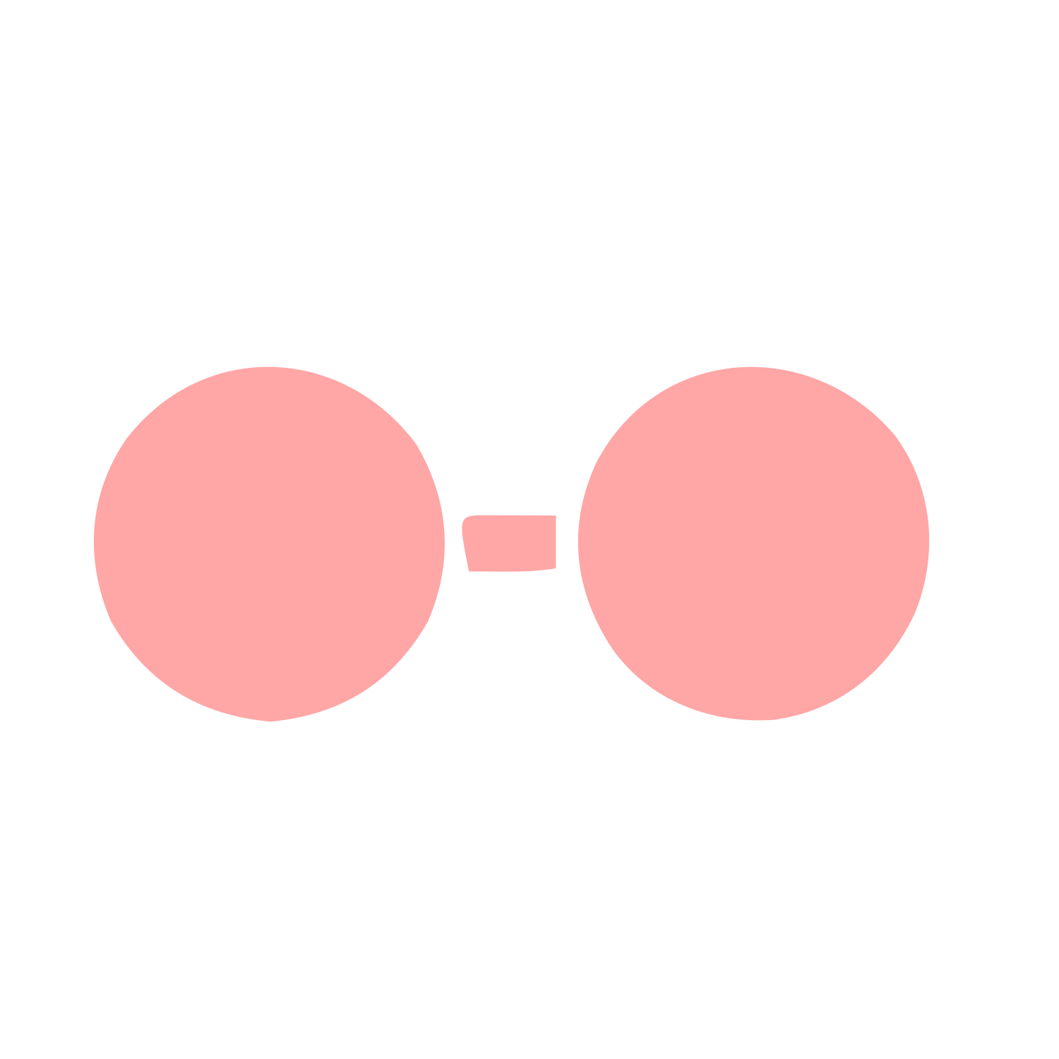 Round Glasses Silhouette Logo #ffa6a6