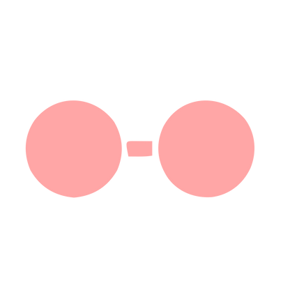 Round Glasses Silhouette Logo #ffa6a6