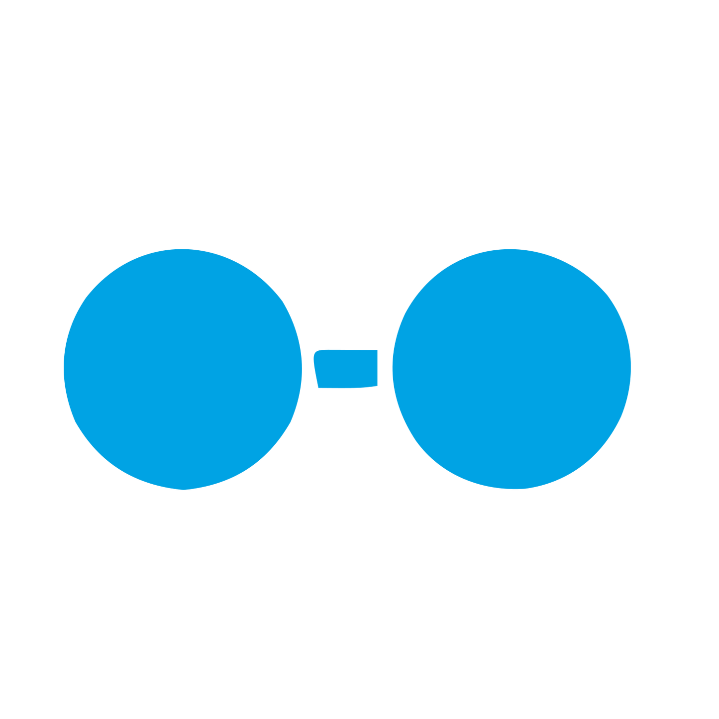 Round Glasses Silhouette Logo #00a3e4