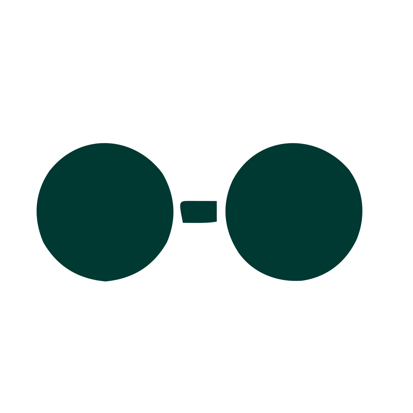 Round Glasses Silhouette Logo #003932