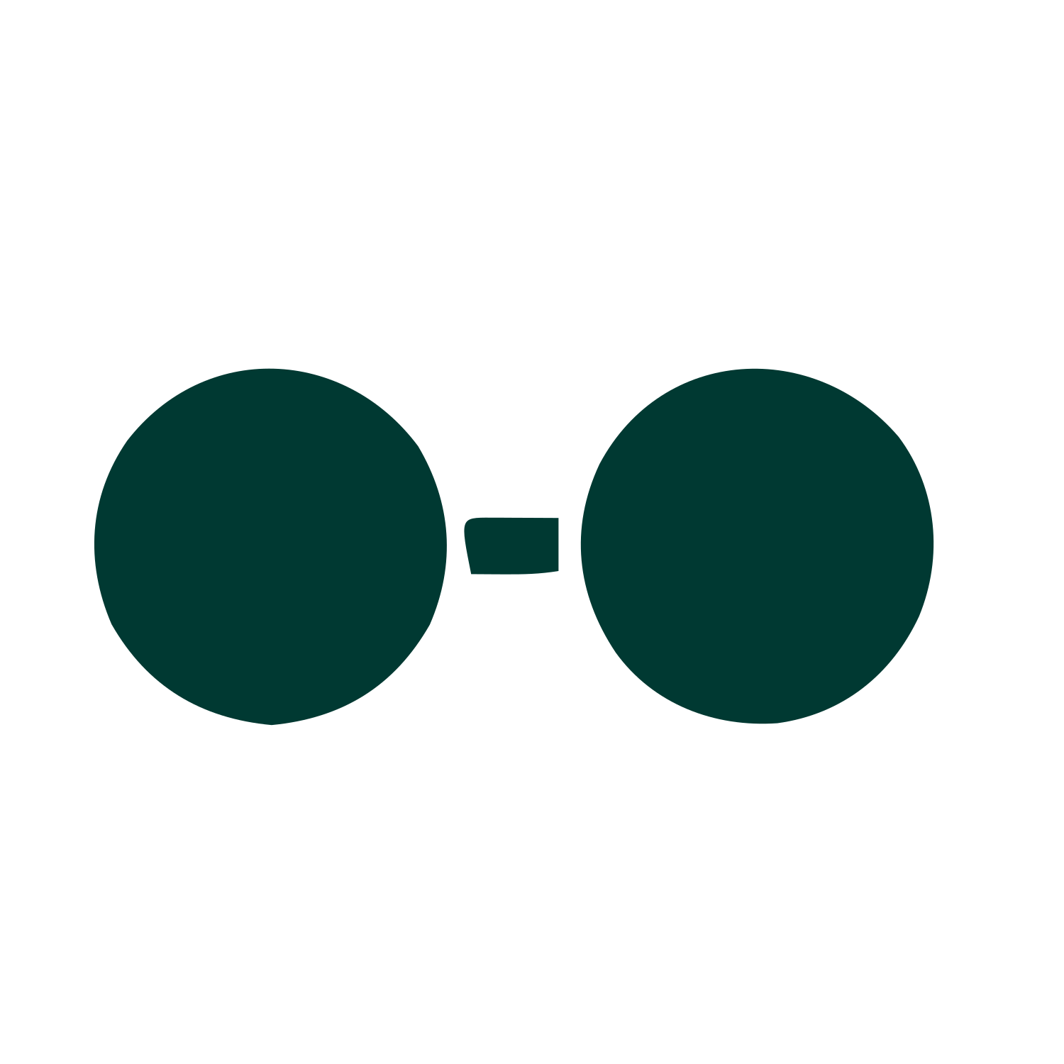 Round Glasses Silhouette Logo #003932