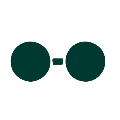 Round Glasses Silhouette Logo #003932