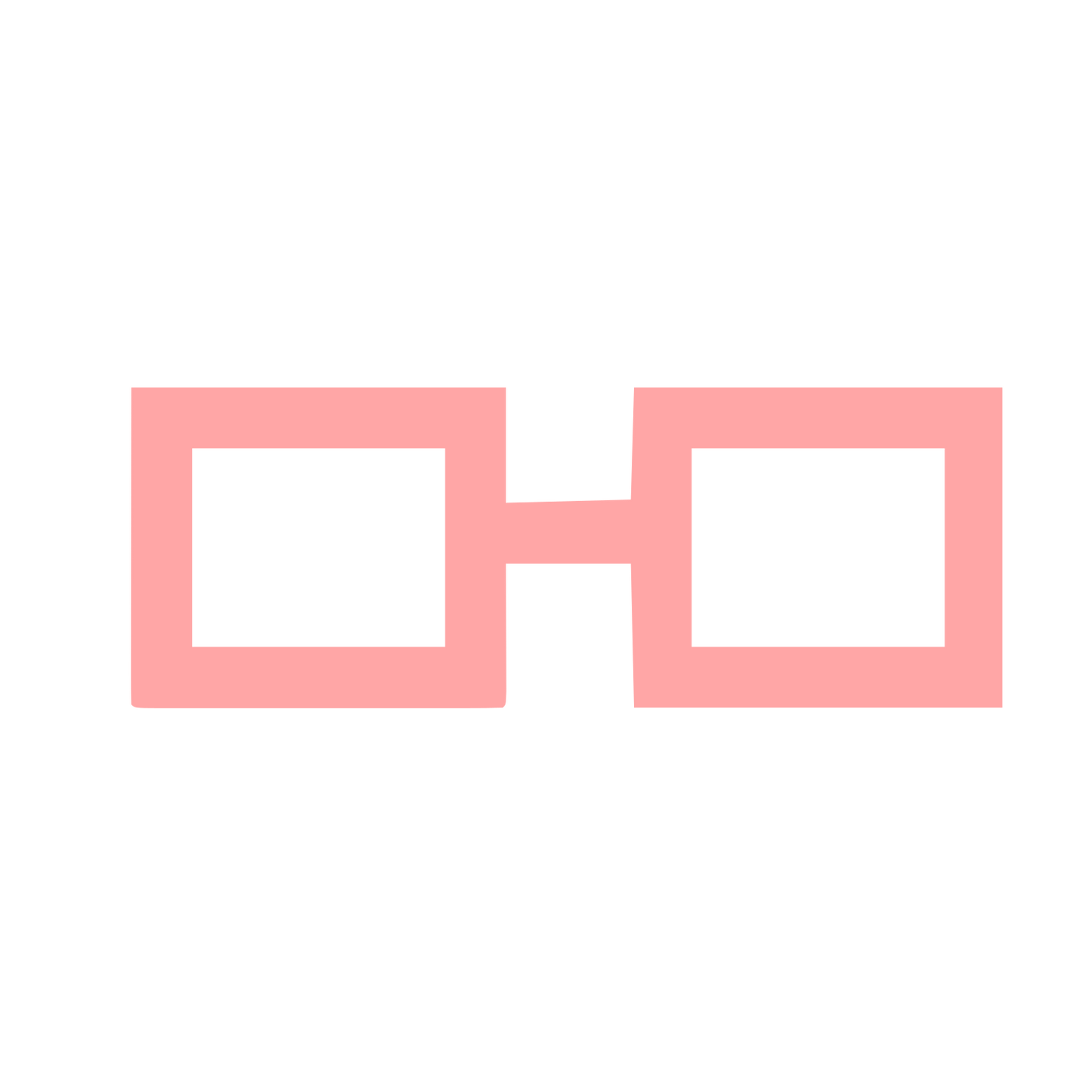 Square Glasses Outline Logo #ffa6a6