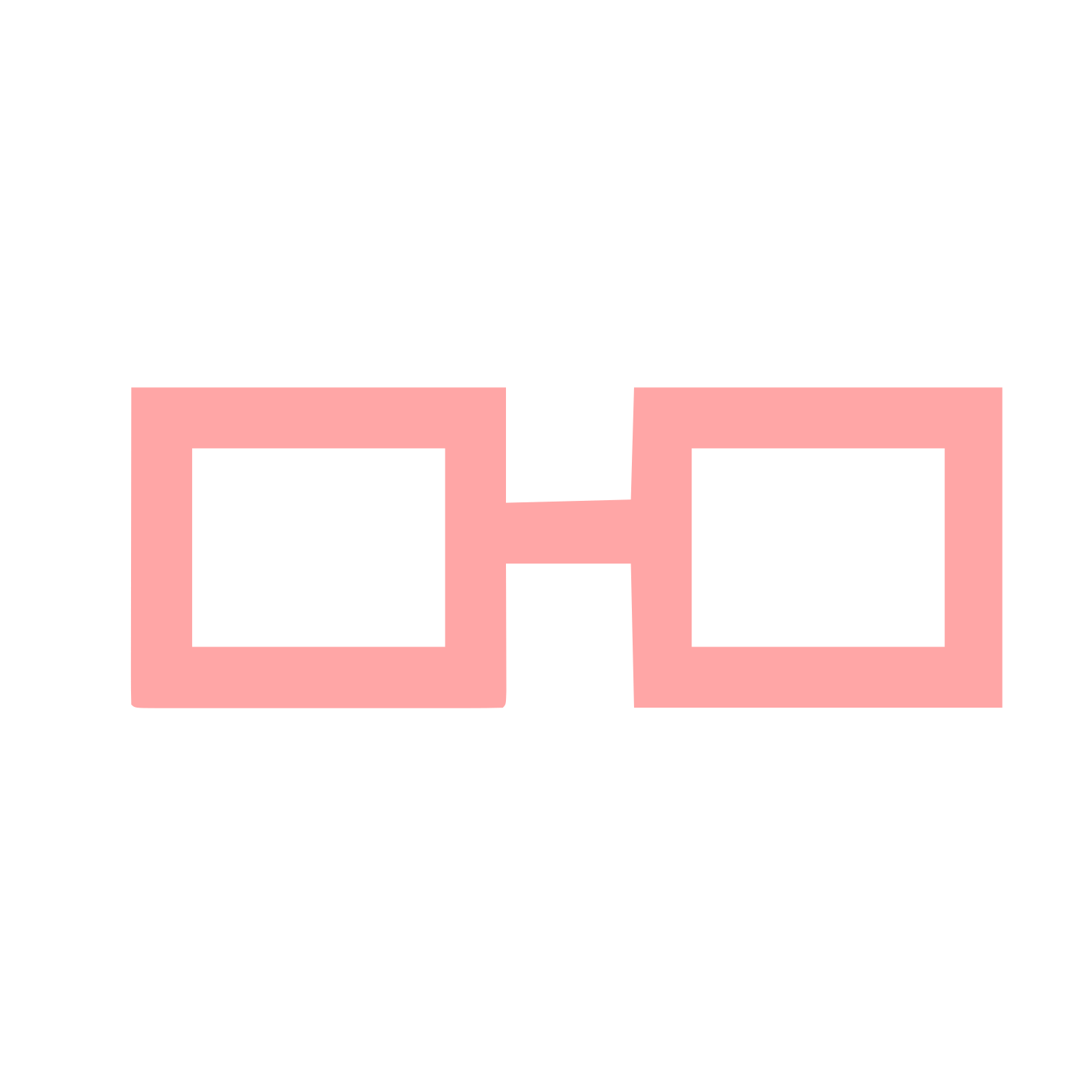 Square Glasses Outline Logo #ffa6a6