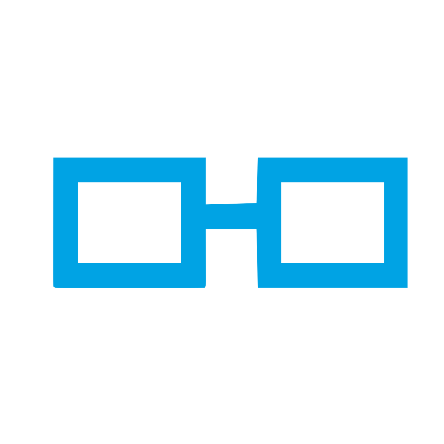 Square Glasses Outline Logo #00a3e4