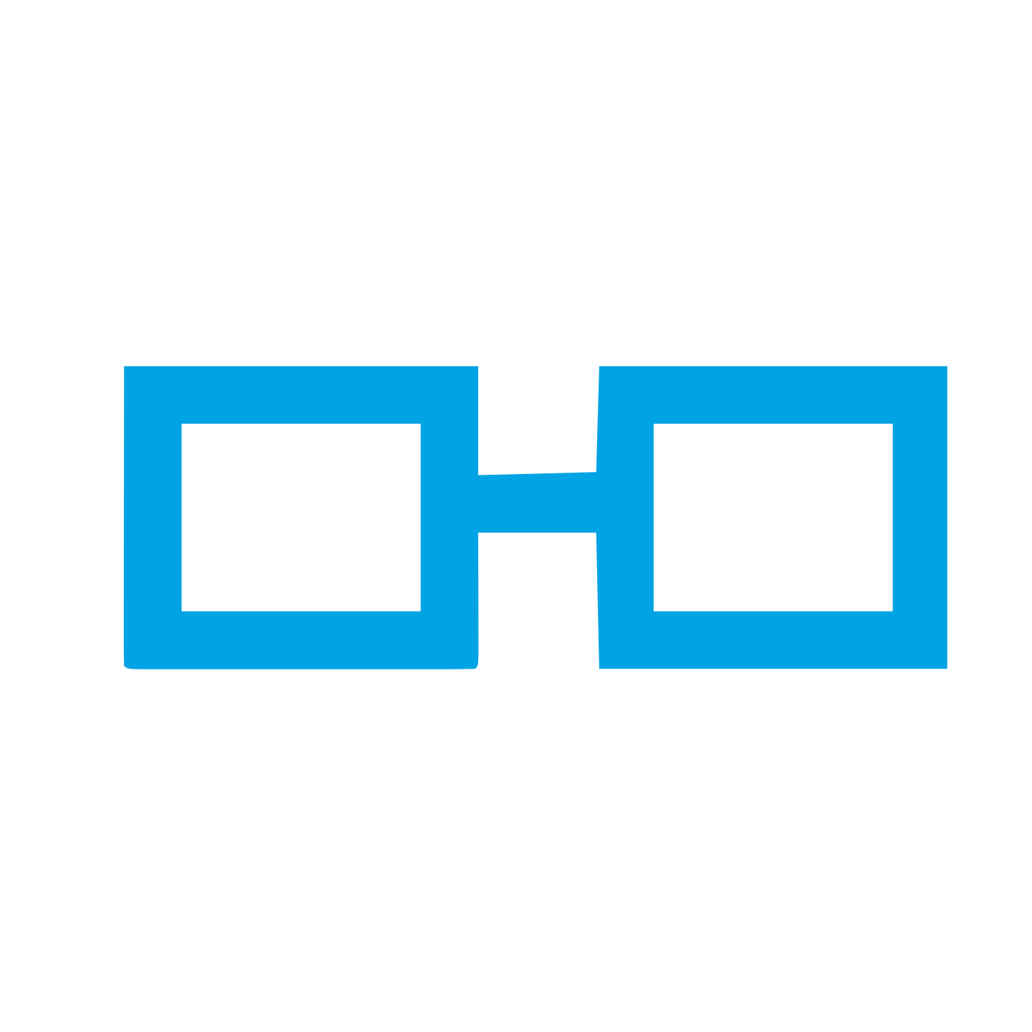 Square Glasses Outline Logo #00a3e4