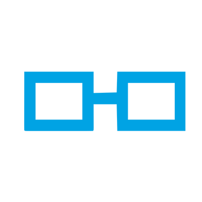 Square Glasses Outline Logo #00a3e4