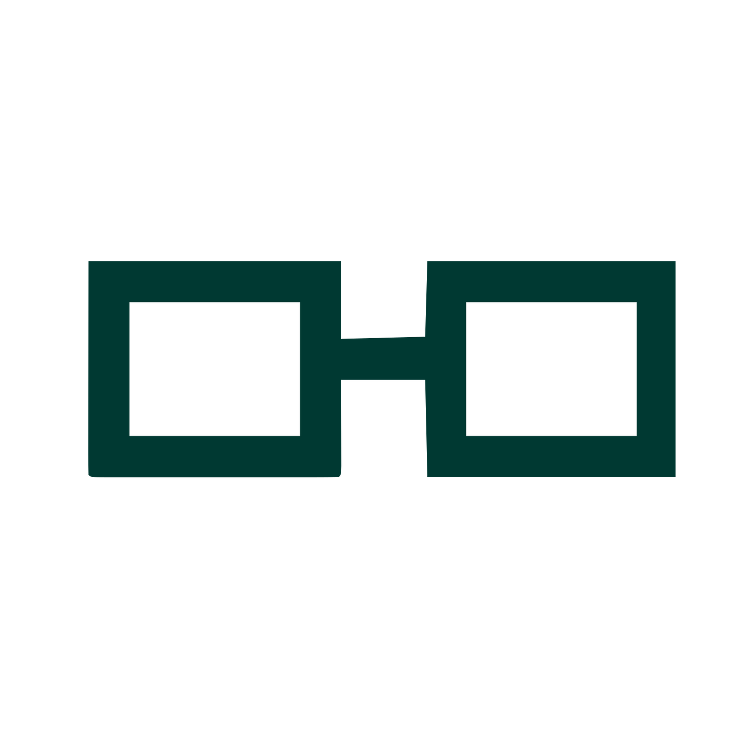 Square Glasses Outline Logo #003932