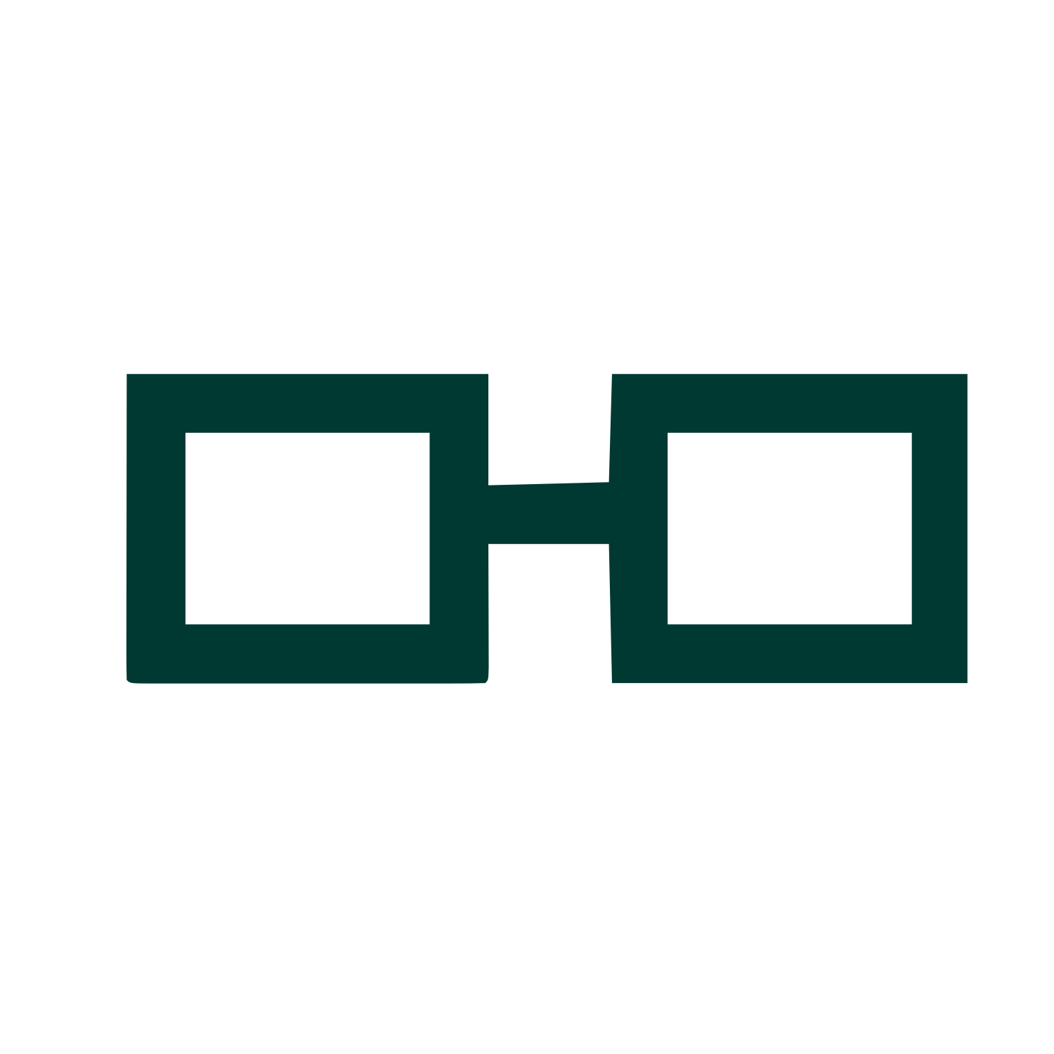 Square Glasses Outline Logo #003932