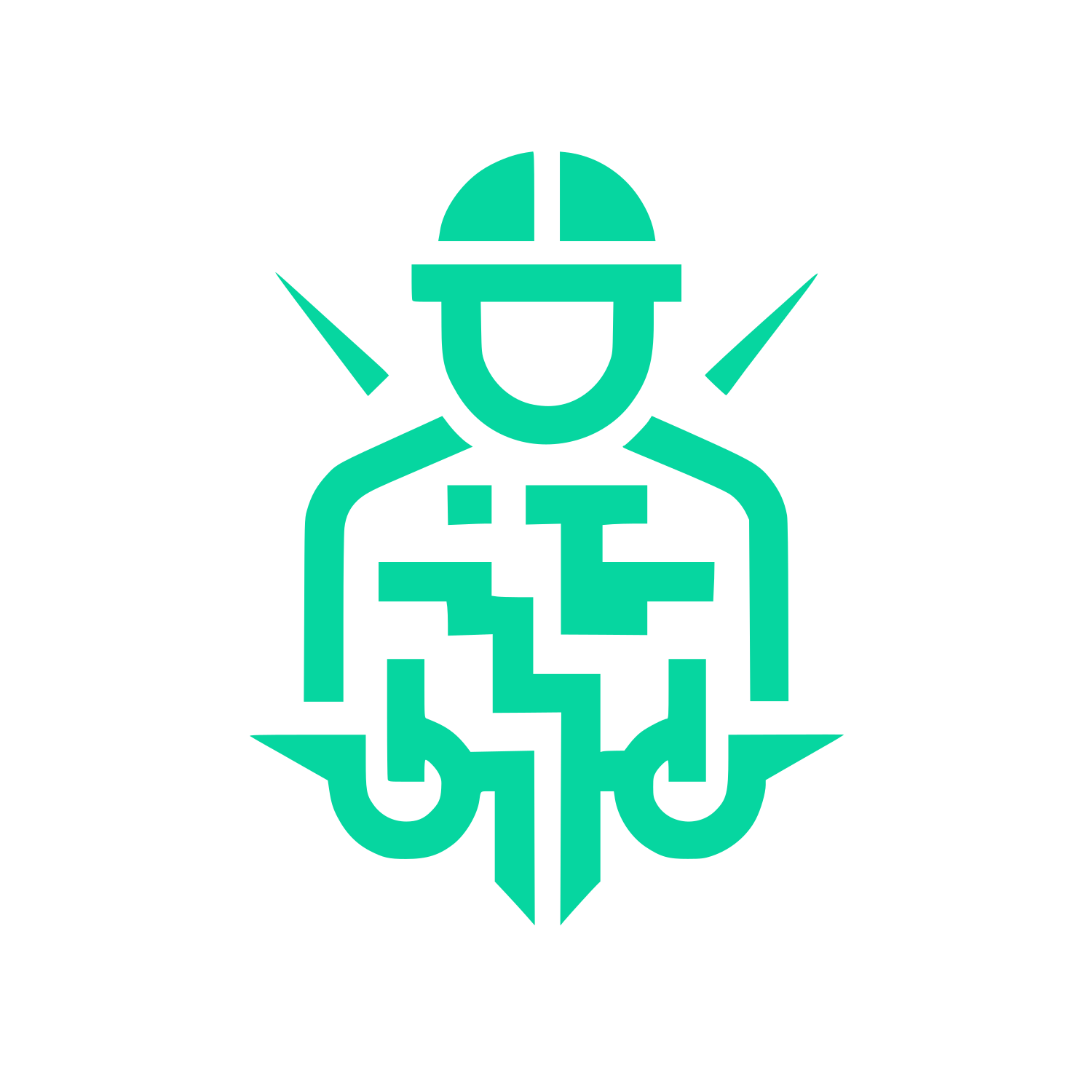 Worker Safety Logo #06D6A0