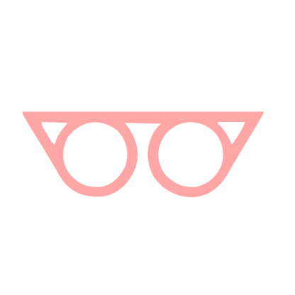 Retro Glasses Frame Logo #ffa6a6