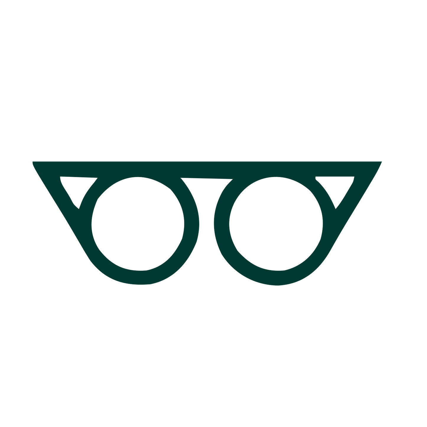 Retro Glasses Frame Logo #003932