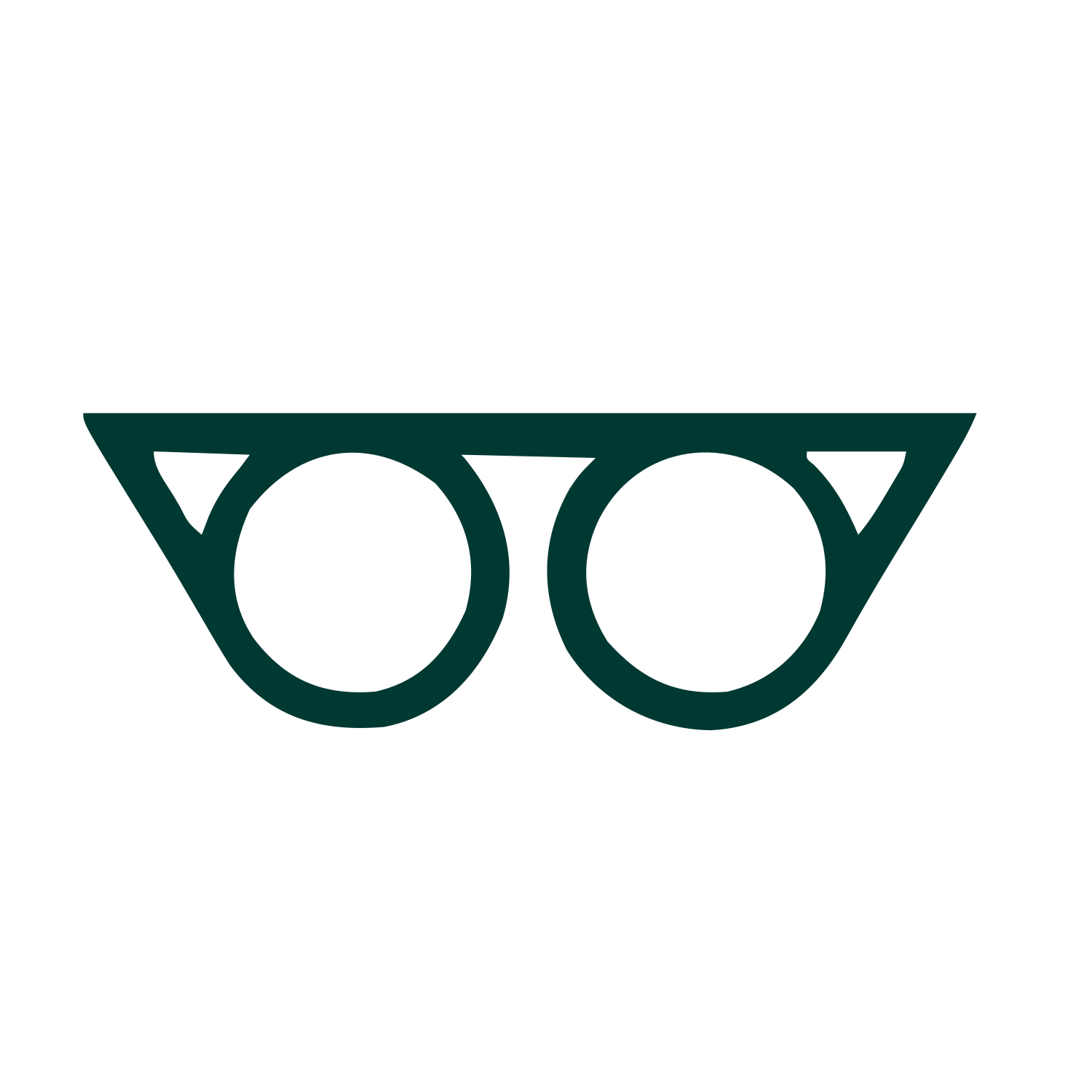 Retro Glasses Frame Logo #003932