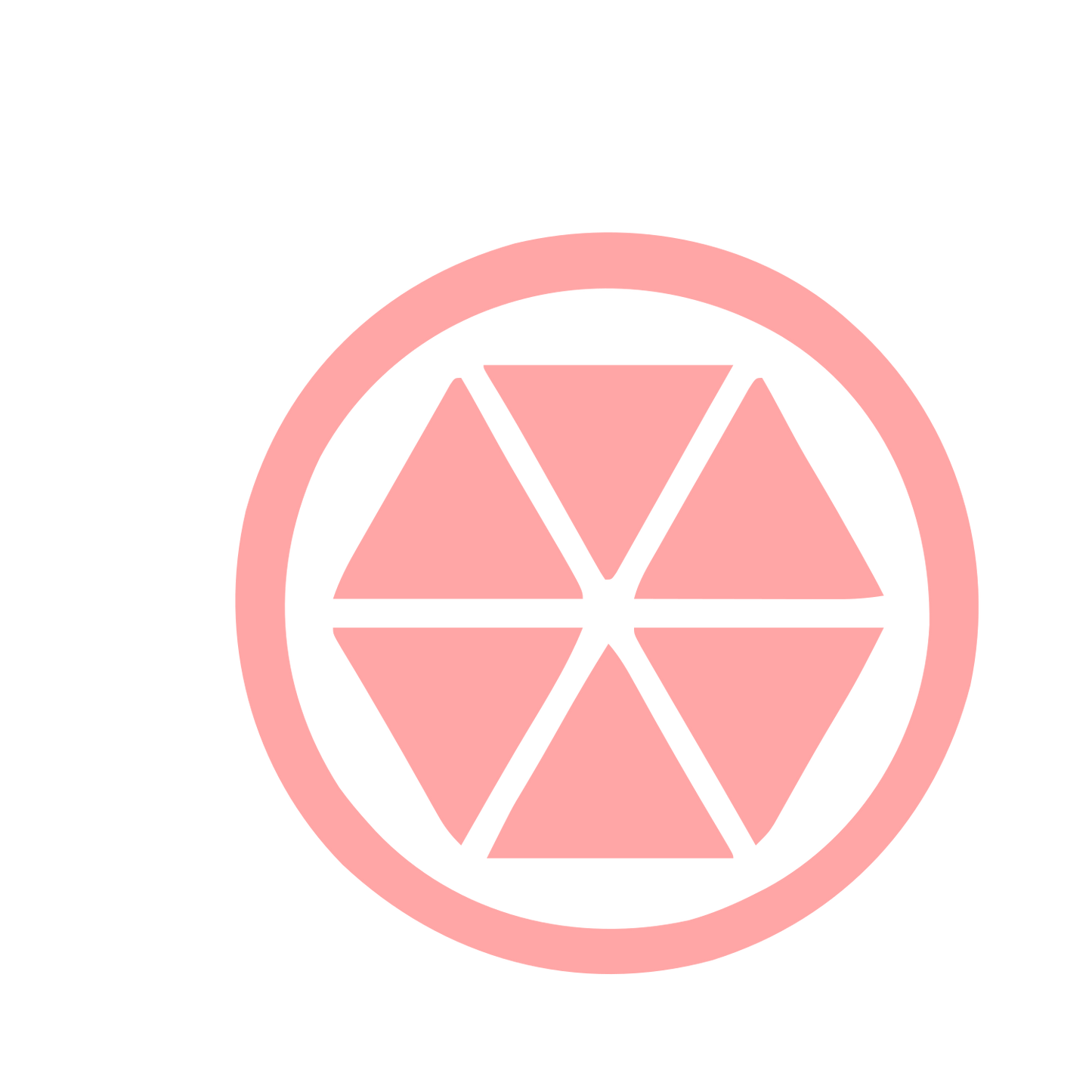 Hexagon Circle Kaleidoscope Logo #ffa6a6