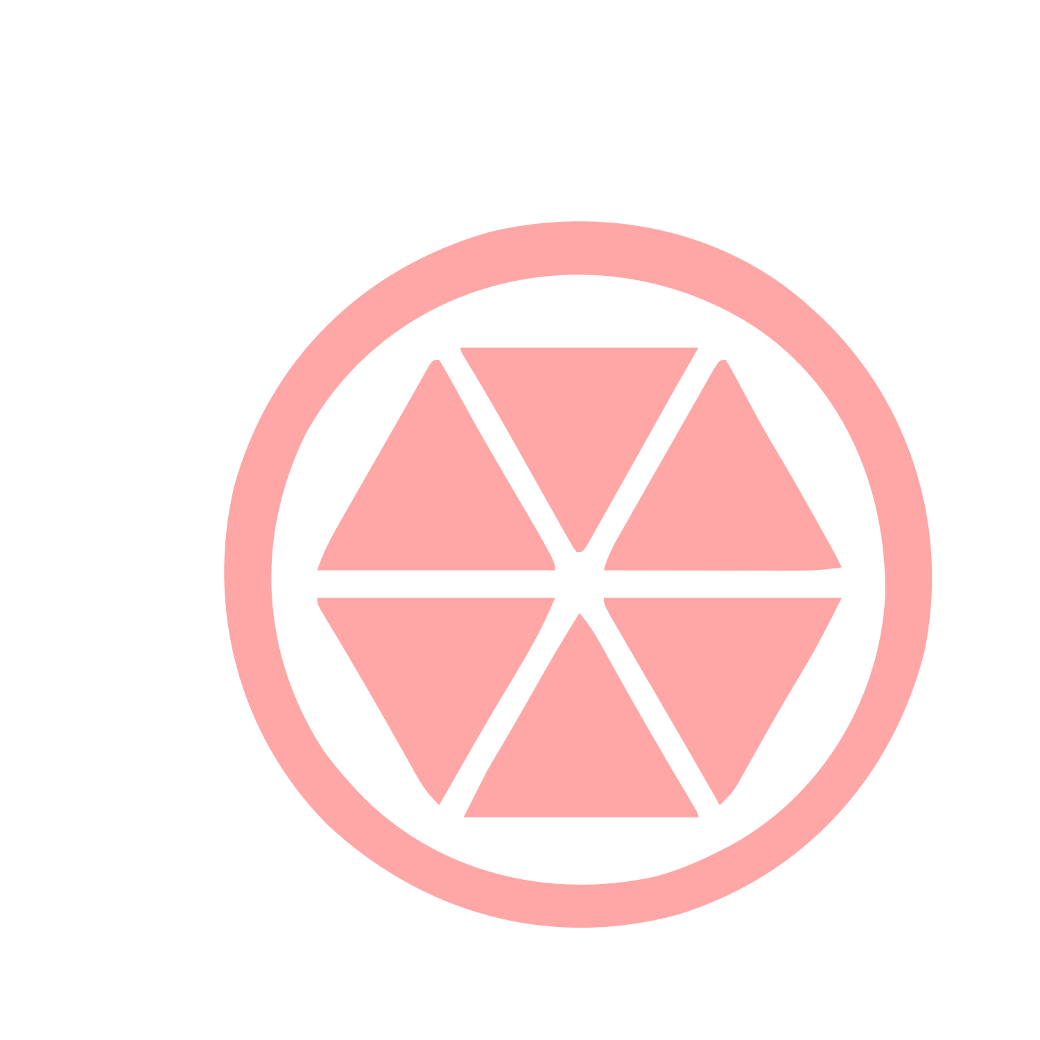 Hexagon Circle Kaleidoscope Logo #ffa6a6