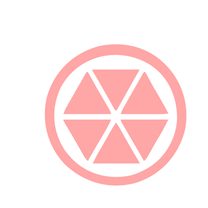 Hexagon Circle Kaleidoscope Logo #ffa6a6