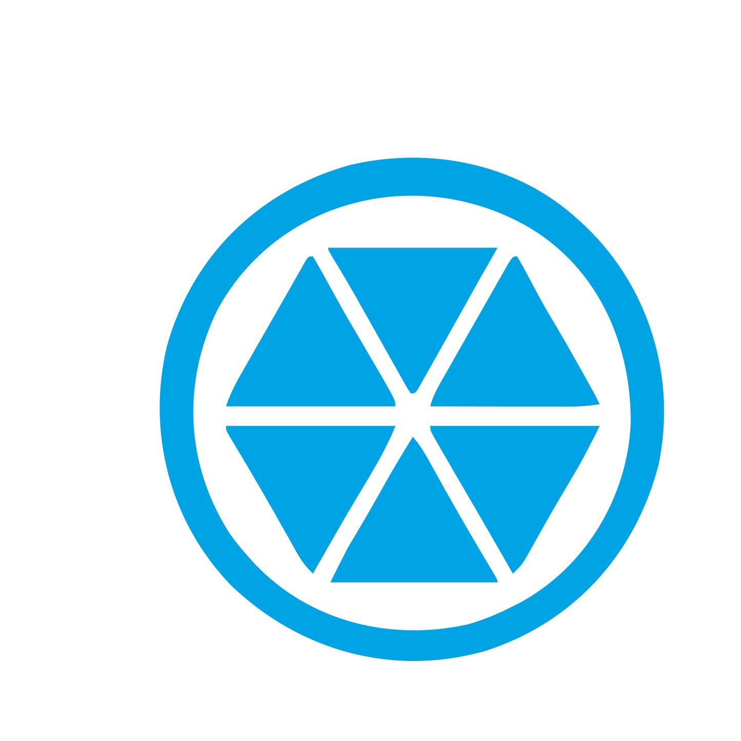 Hexagon Circle Kaleidoscope Logo #00a3e4