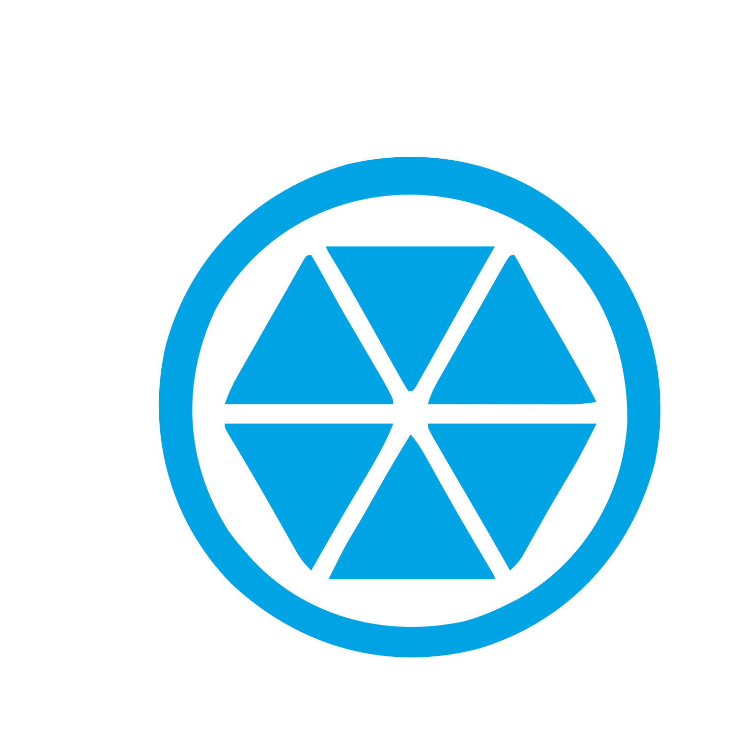 Hexagon Circle Kaleidoscope Logo #00a3e4