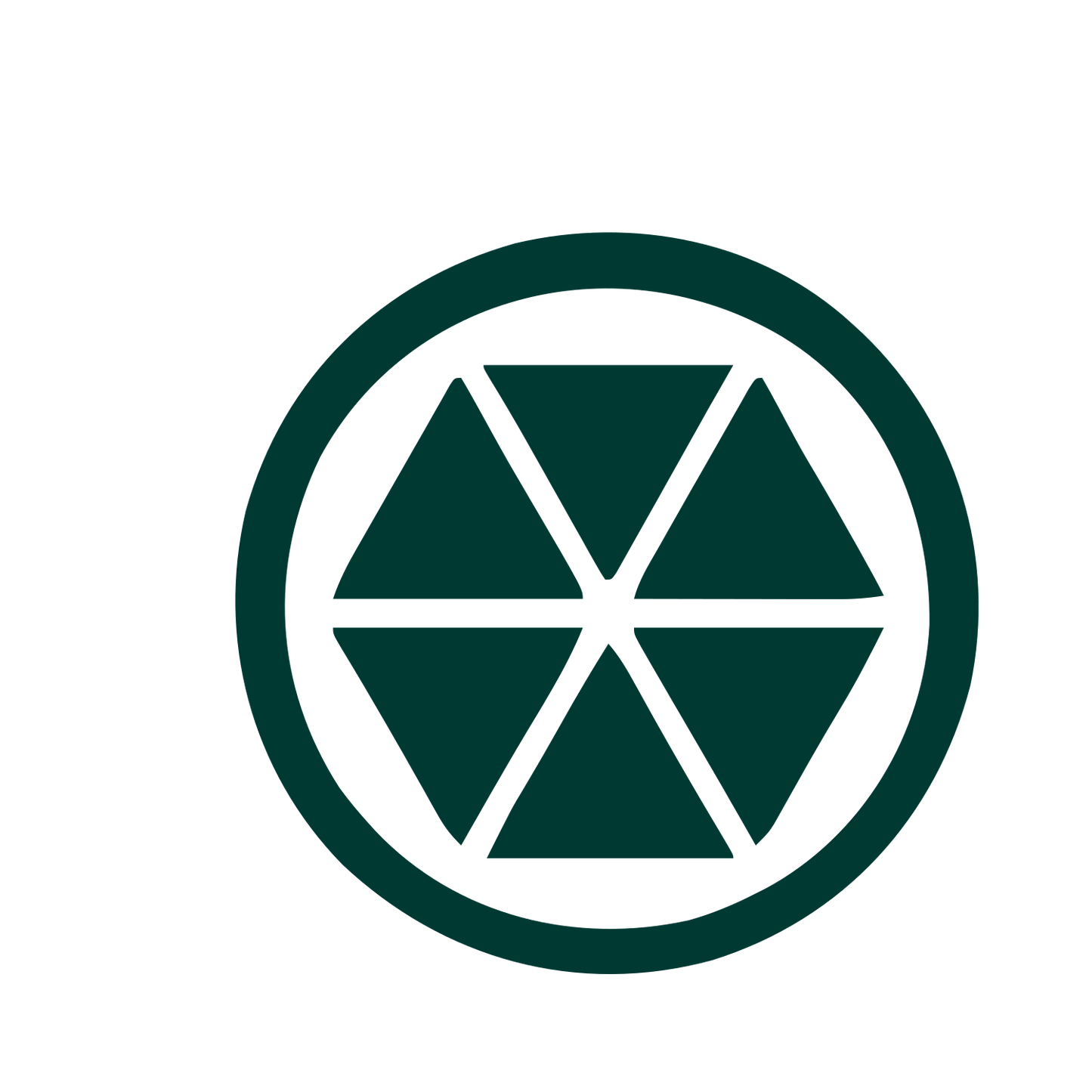 Hexagon Circle Kaleidoscope Logo #003932