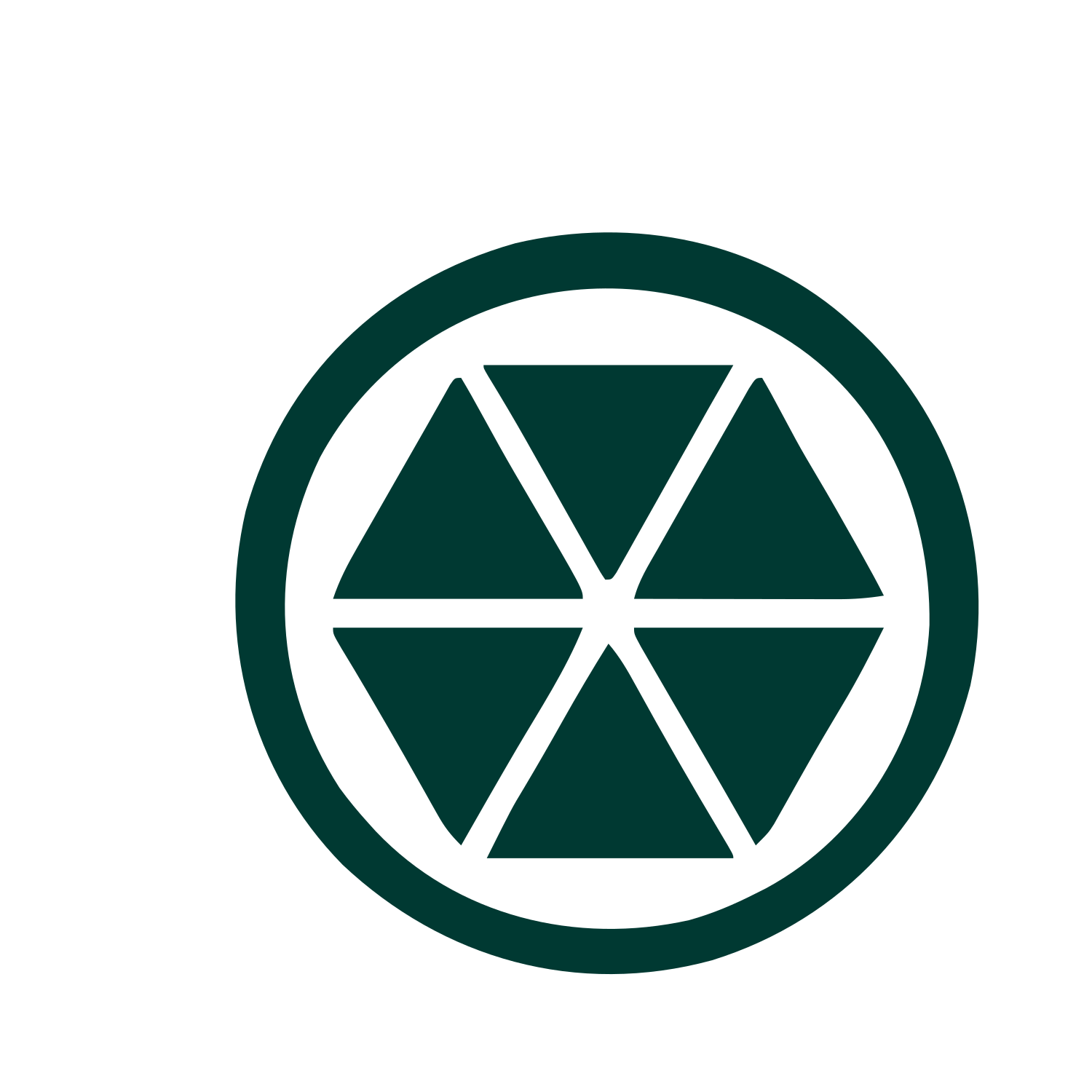 Hexagon Circle Kaleidoscope Logo #003932