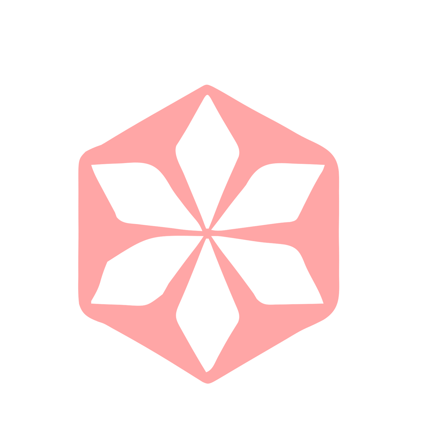 Hexagon Snowflake Pinwheel Logo #ffa6a6