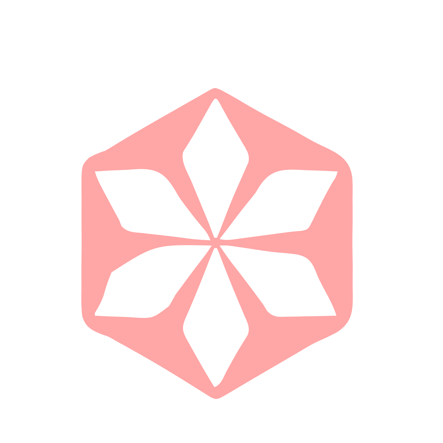 Hexagon Snowflake Pinwheel Logo #ffa6a6