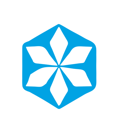 Hexagon Snowflake Pinwheel Logo #00a3e4