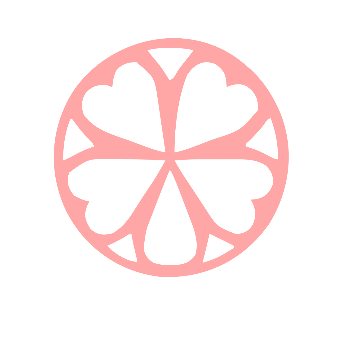 Four Leaf Clover Circle Logo #ffa6a6