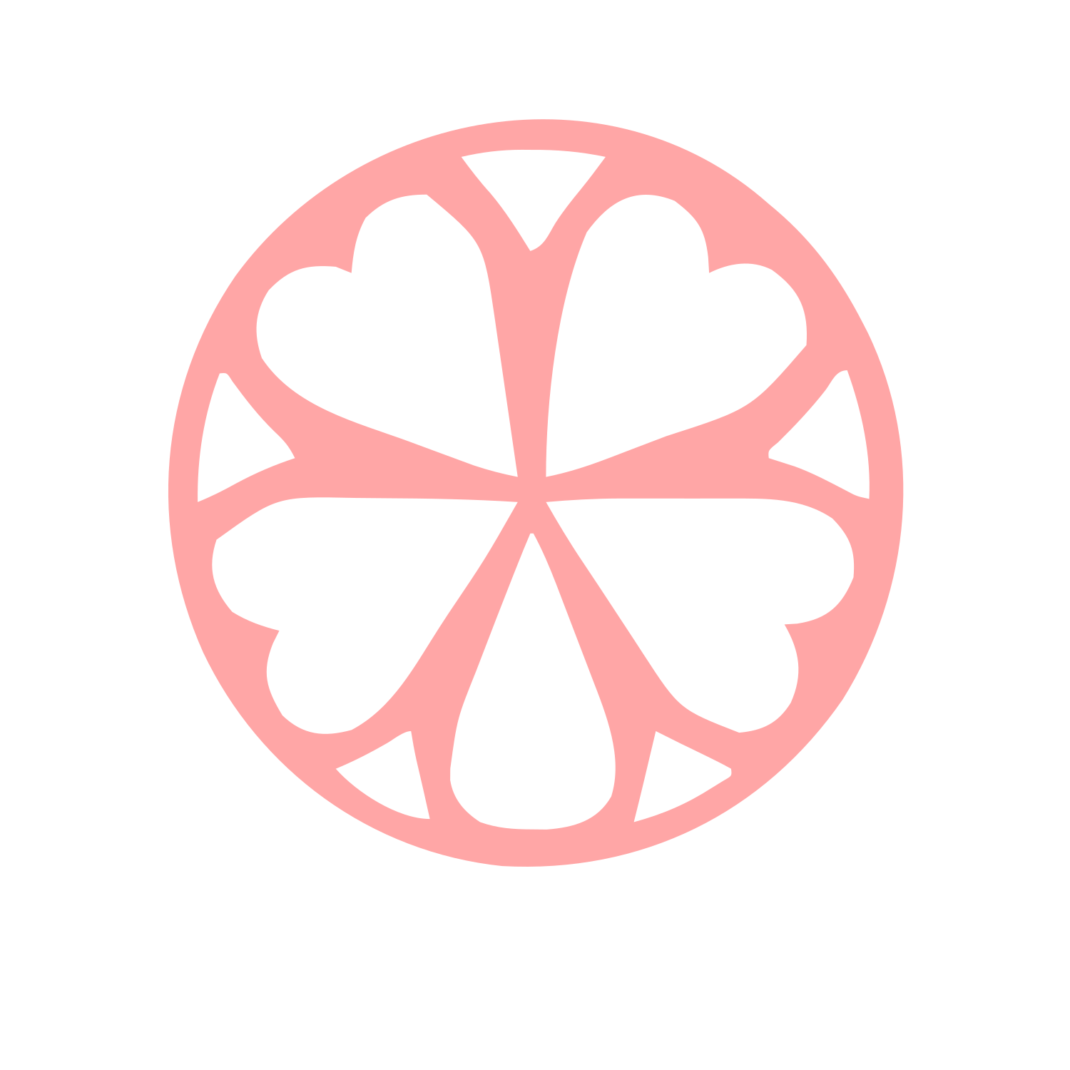 Four Leaf Clover Circle Logo #ffa6a6