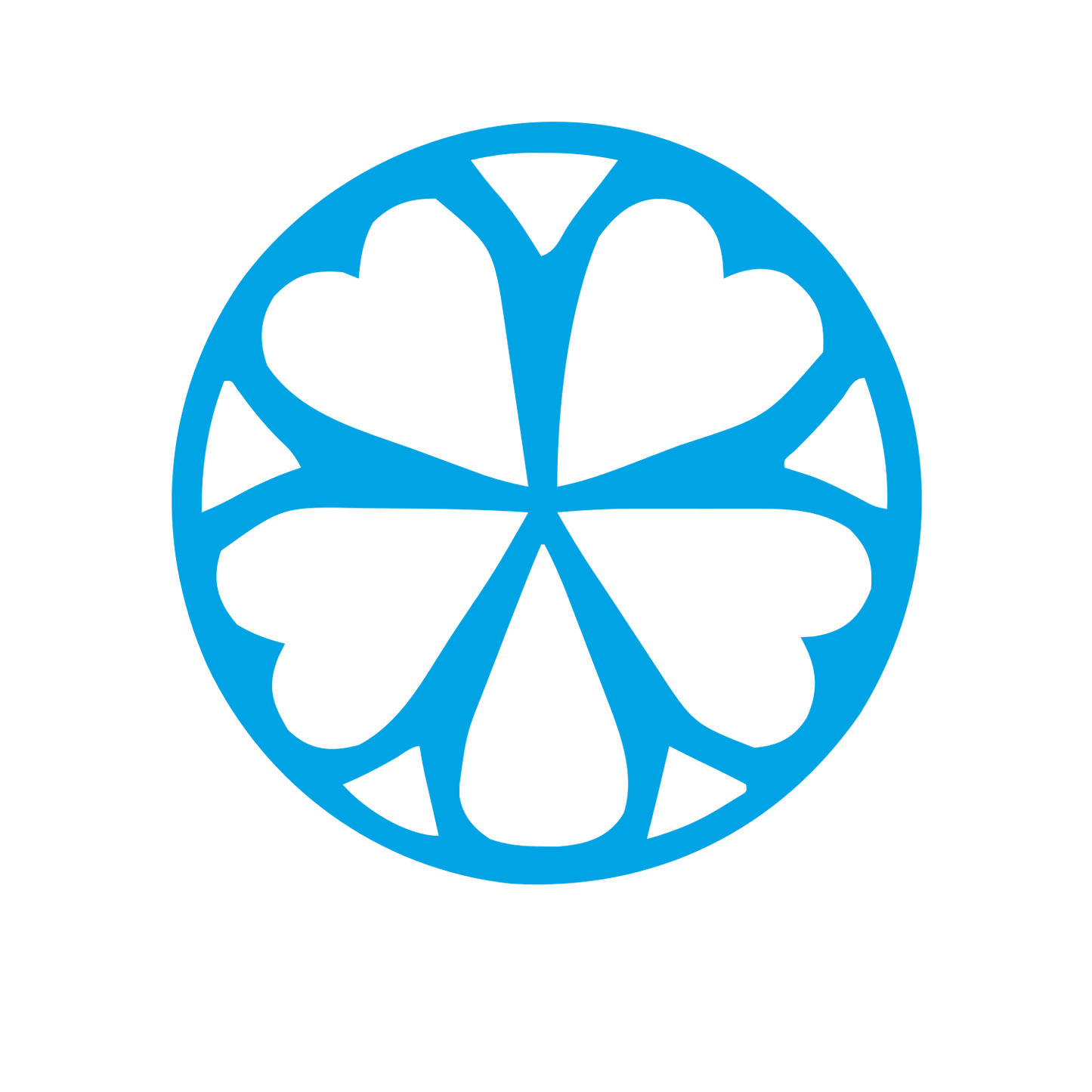 Four Leaf Clover Circle Logo #00a3e4