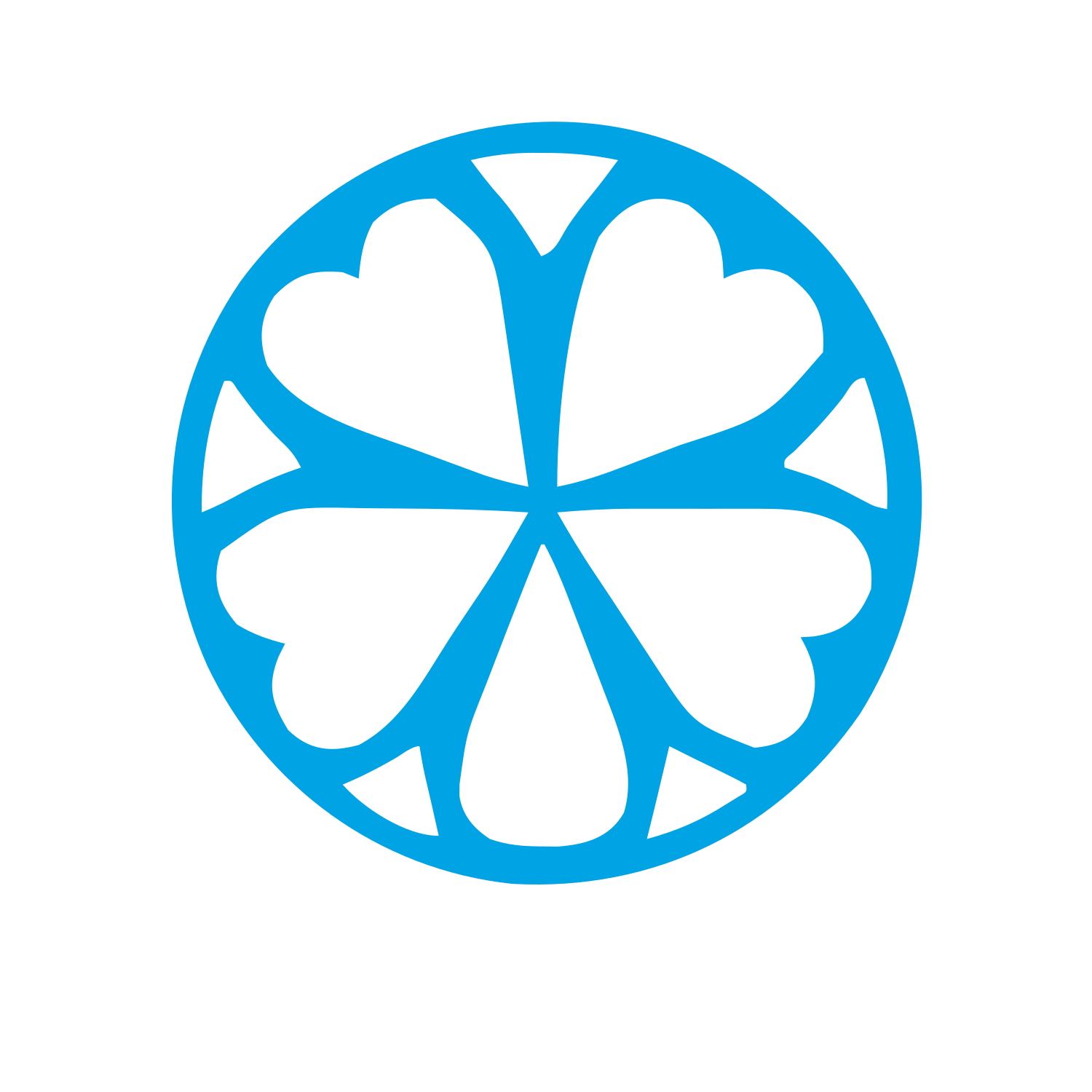 Four Leaf Clover Circle Logo #00a3e4
