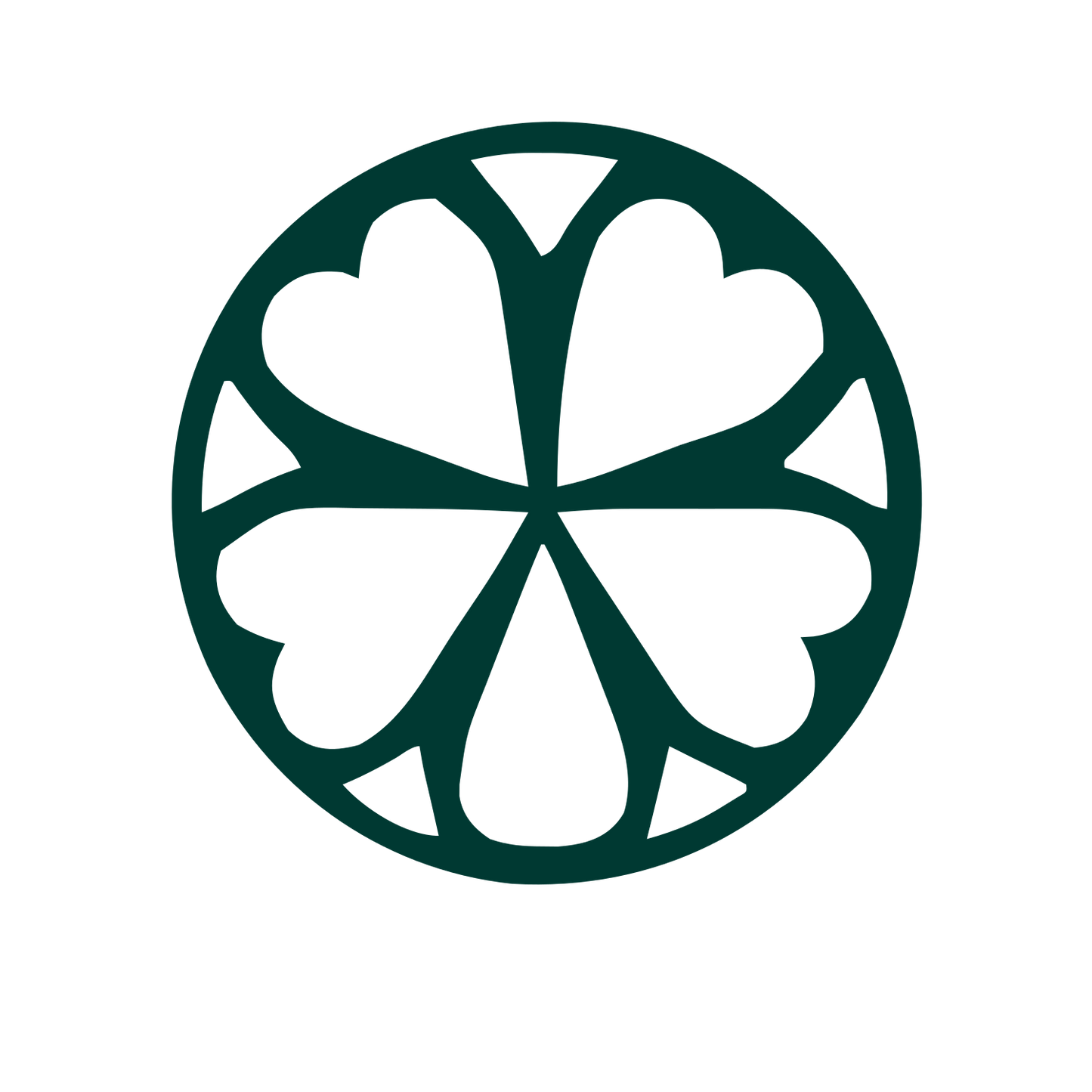 Four Leaf Clover Circle Logo #003932