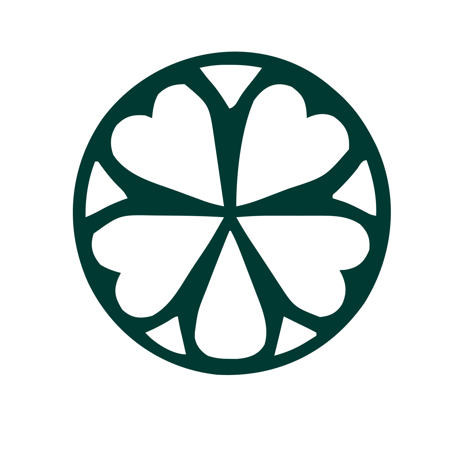 Four Leaf Clover Circle Logo #003932