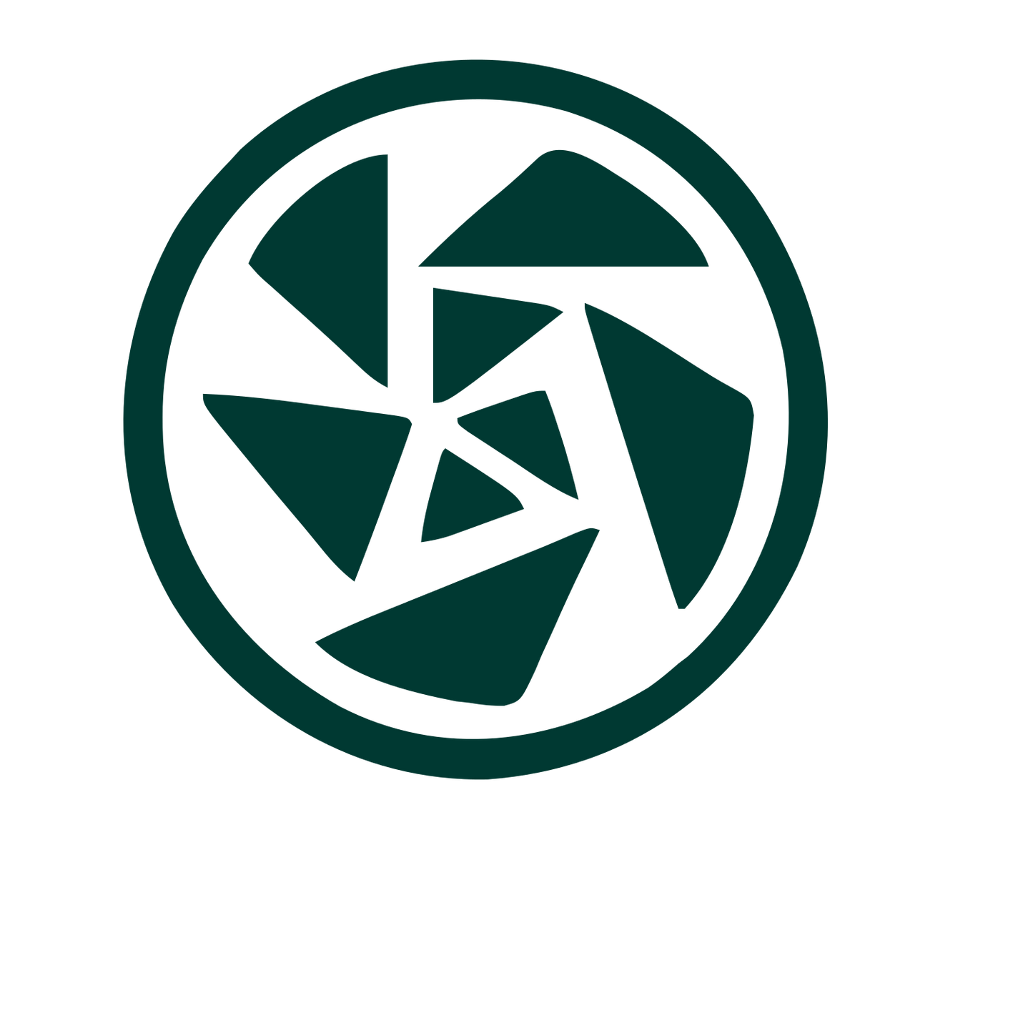 Camera Aperture Circle Logo #003932