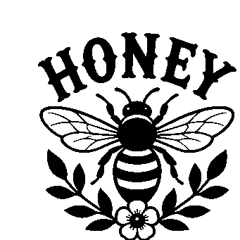 Honey Bee Floral Badge Logo