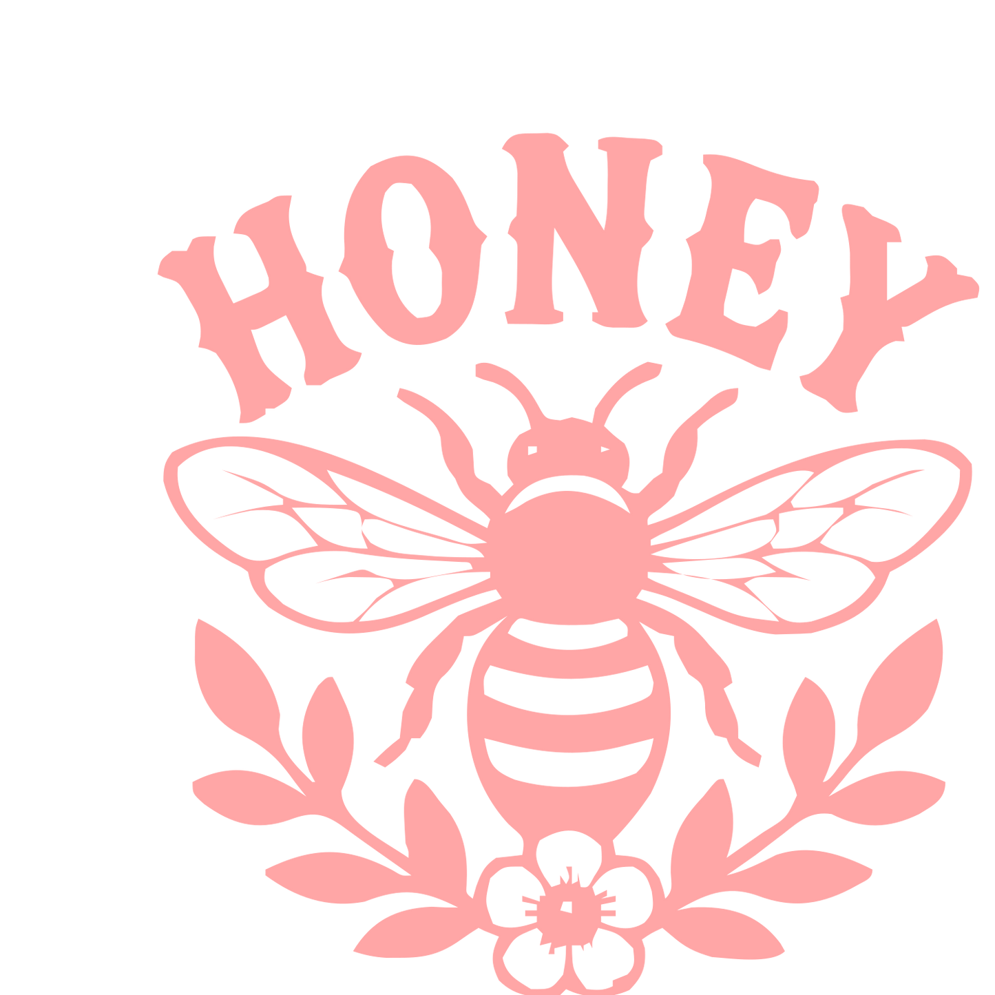 Honey Bee Floral Badge Logo #ffa6a6