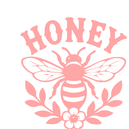 Honey Bee Floral Badge Logo #ffa6a6