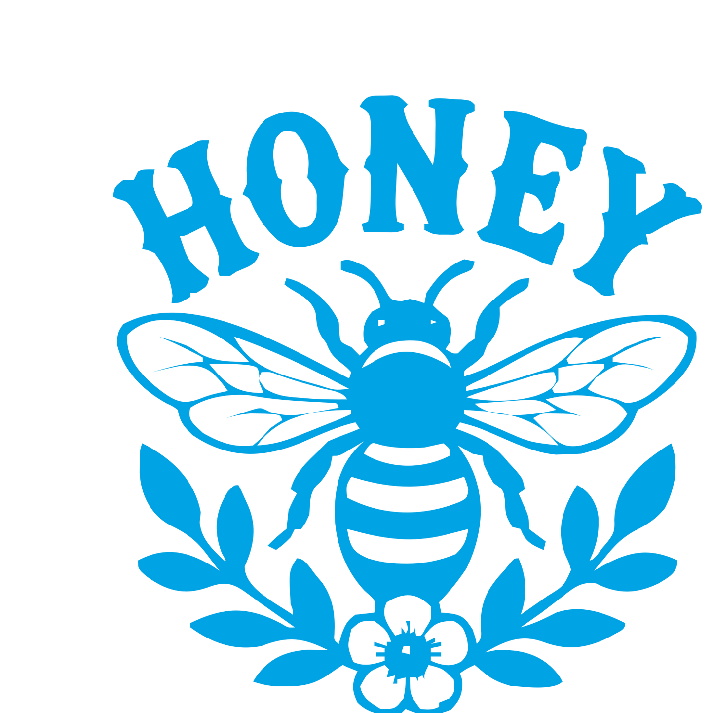 Honey Bee Floral Badge Logo #00a3e4