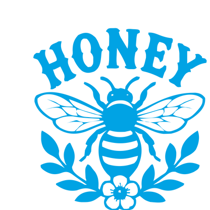 Honey Bee Floral Badge Logo #00a3e4