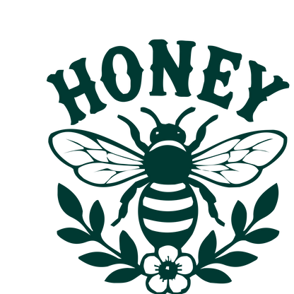 Honey Bee Floral Badge Logo #003932
